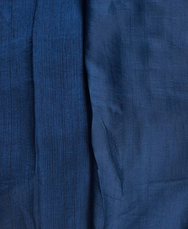 Navy Blue Plain Nysaa Silk Fabric (Per Meter - Rs 112 )