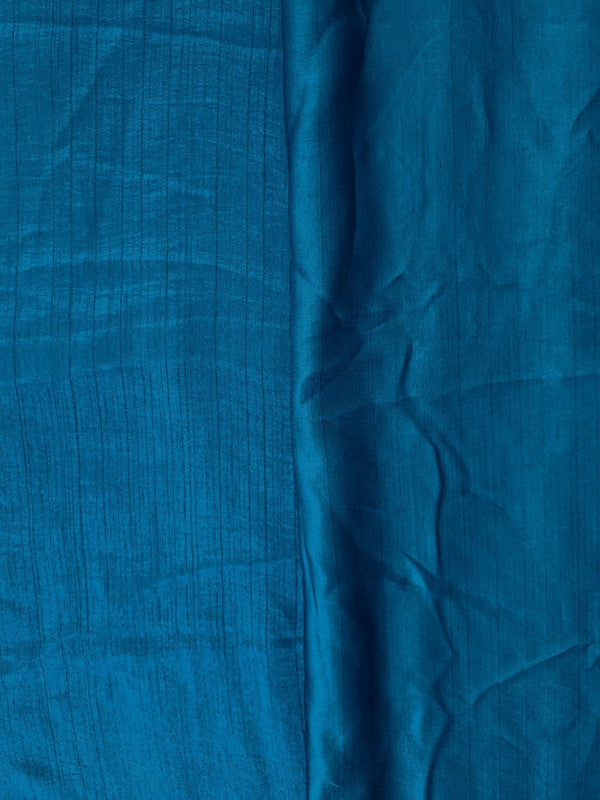 Peacock Blue Plain Nysaa Silk Fabric (Per Meter - Rs 112 )