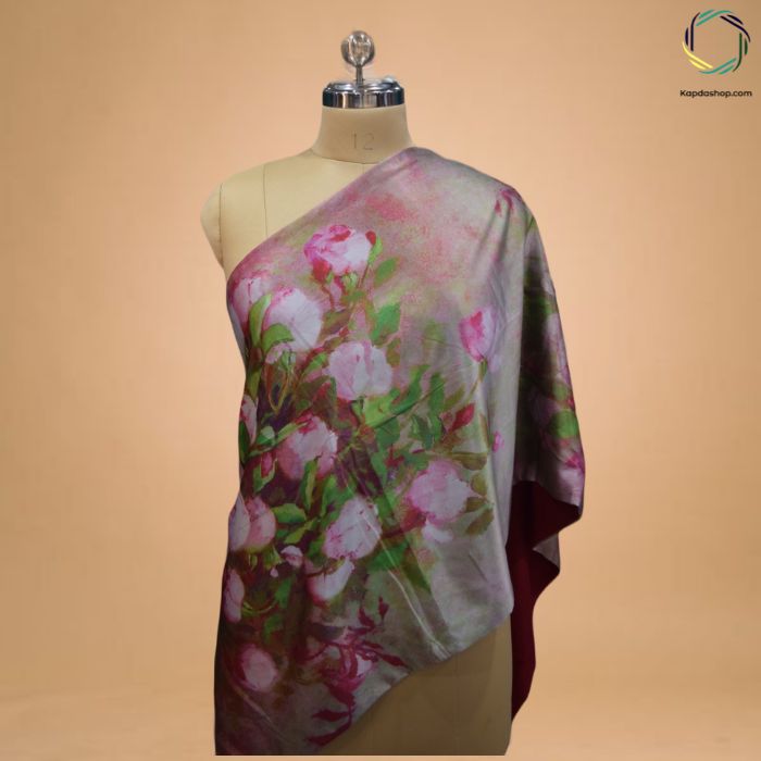 Rosé Whisper Premium Floral Stole Kapdashop