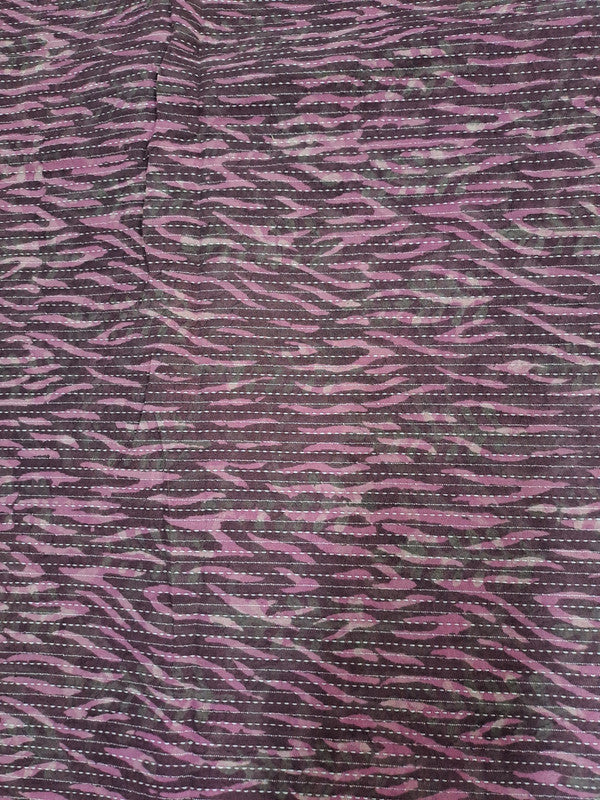 Pink Abstract Kantha Cotton Cambric Fabric