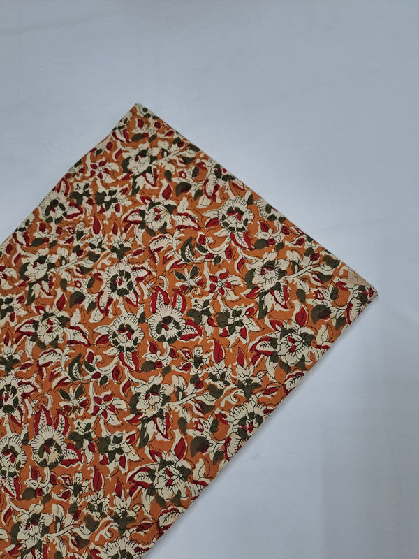 Kalamkari Cotton Cambric  Multicolor Flora Fabric