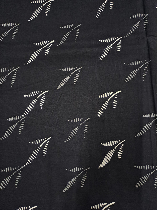 Black Motifs Cotton Cambric Fabric