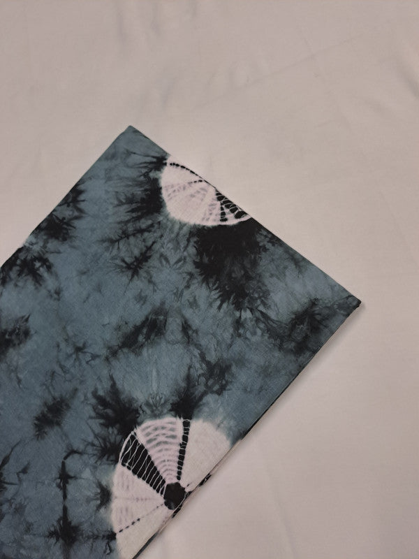 Black White Cotton Cambric Shibori Print Fabric
