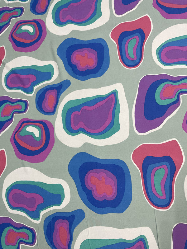 Multicolor Abstract Rayon Print Fabric