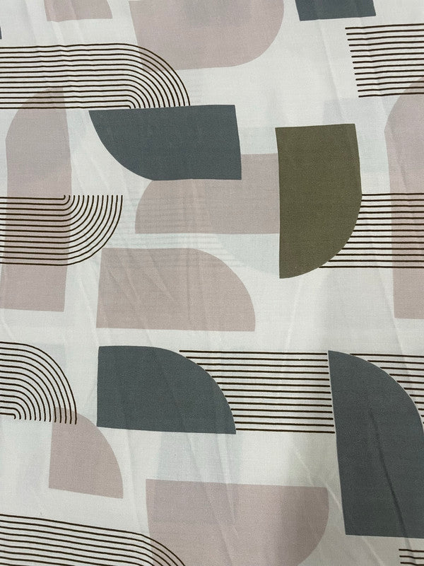 Off White Abstract Rayon Print Fabric
