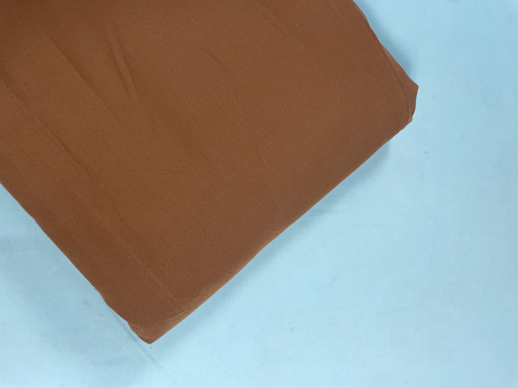 Brown Plain poly Crepe Fabric