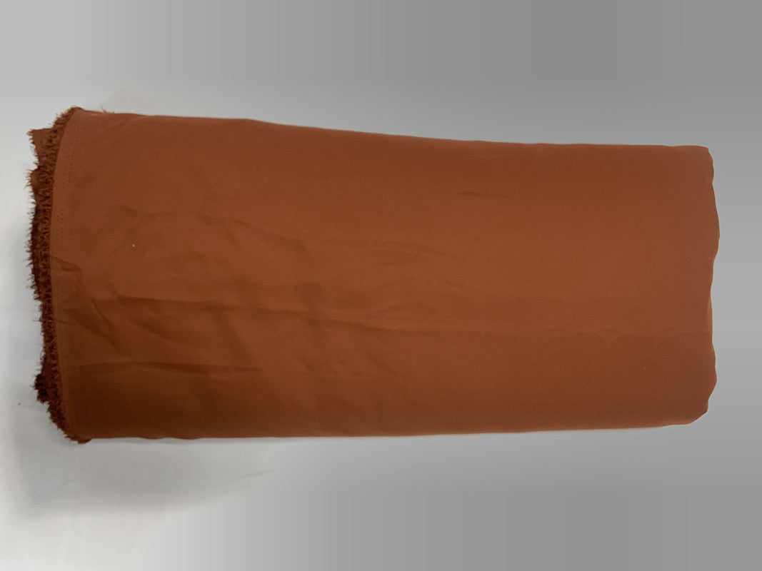 Brown poly Crepe Fabric