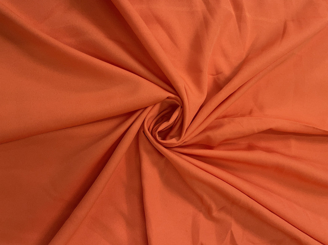 Light Orange Plain Dyed Poly Crepe Fabric (Per Meter - Rs 44 )