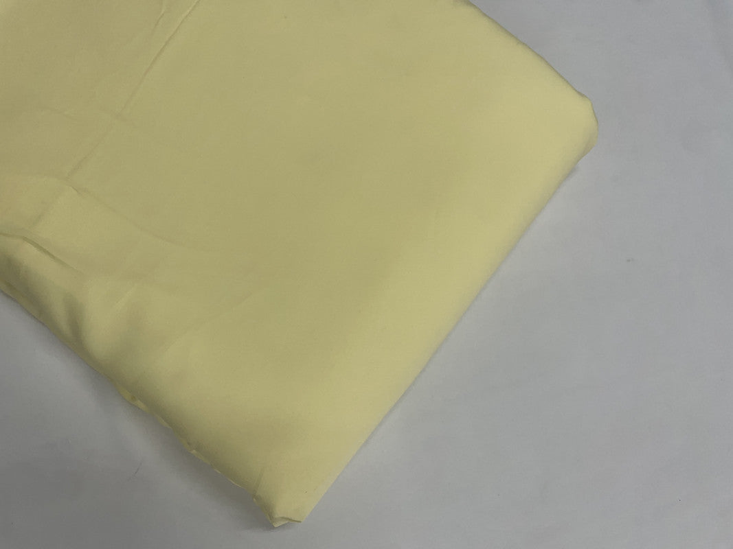 Light Lemon Yellow Plain Dyed Poly Crepe Fabric (Per Meter - Rs 44 )