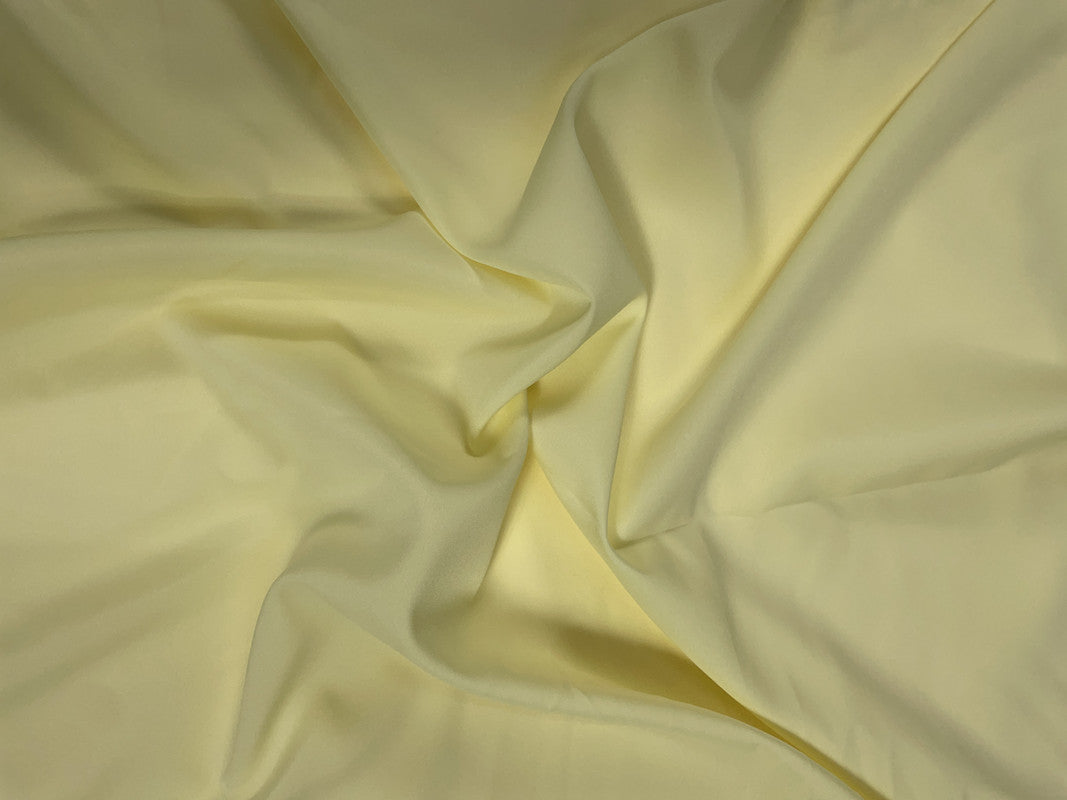 Light Lemon Yellow Plain Dyed Poly Crepe Fabric (Per Meter - Rs 44 )