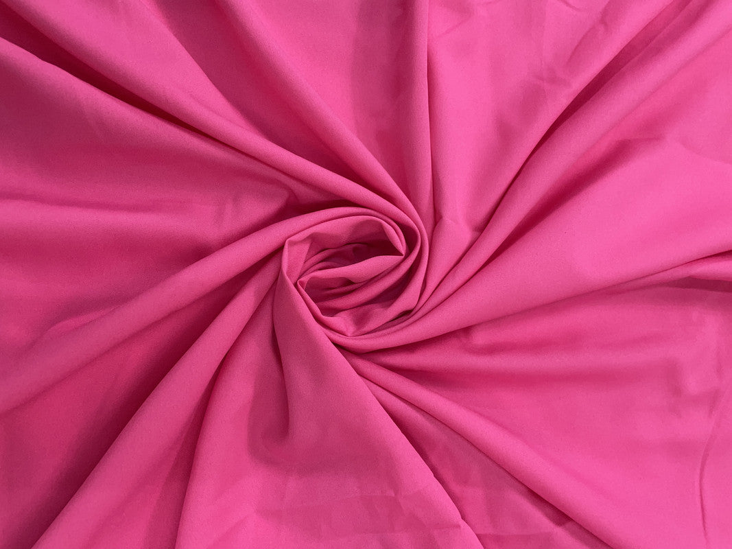 Hot Pink Plain Dyed Poly Crepe Fabric (Per Meter - Rs 44 )