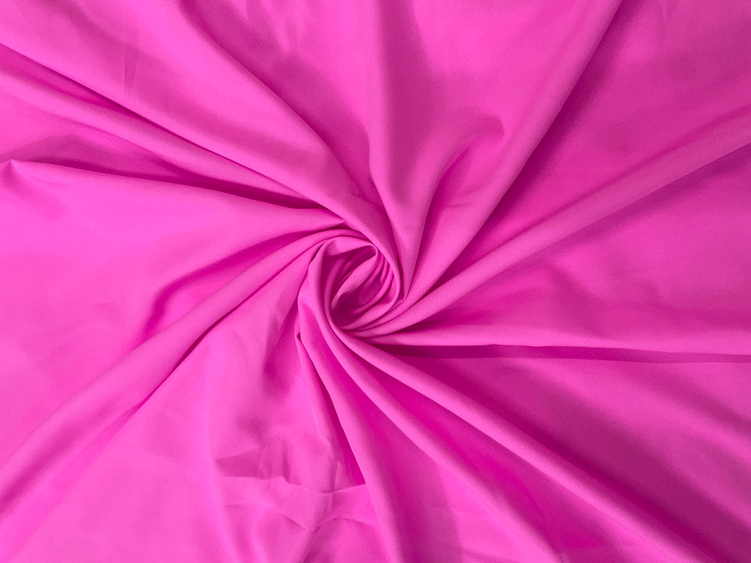 Fuscia Pink Plain Dyed Poly Crepe Fabric (Per Meter - Rs 44 )