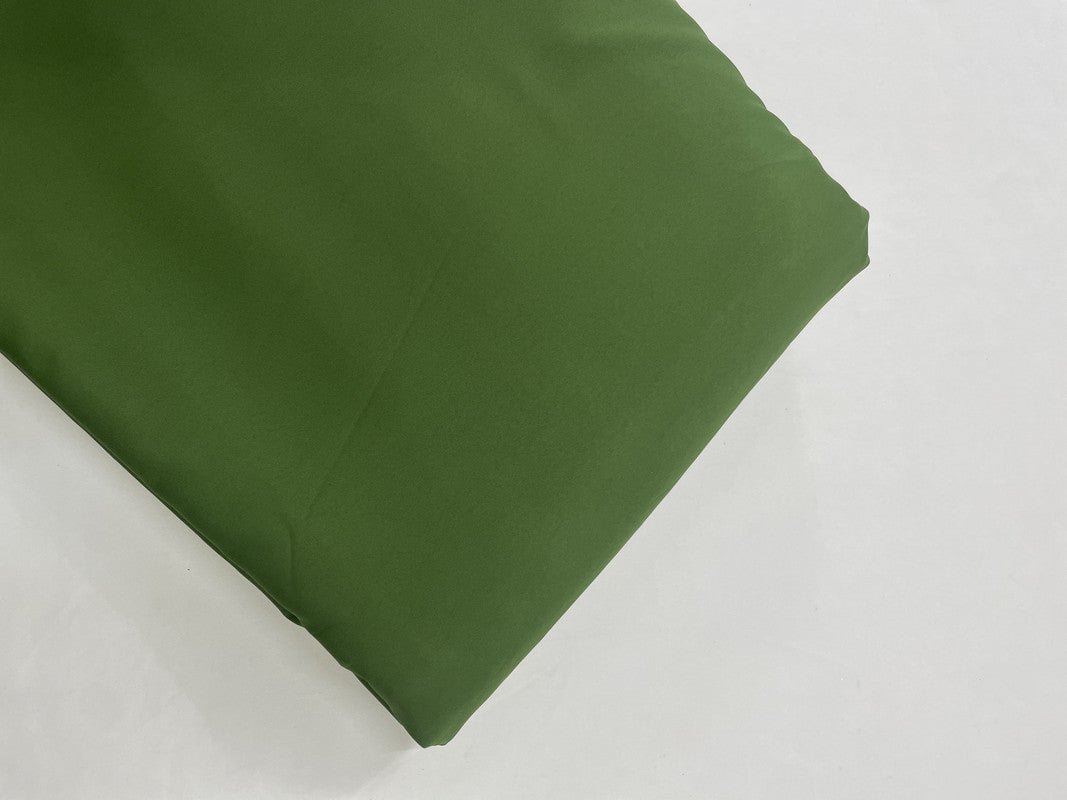 Green Plain Poly Crepe Fabric