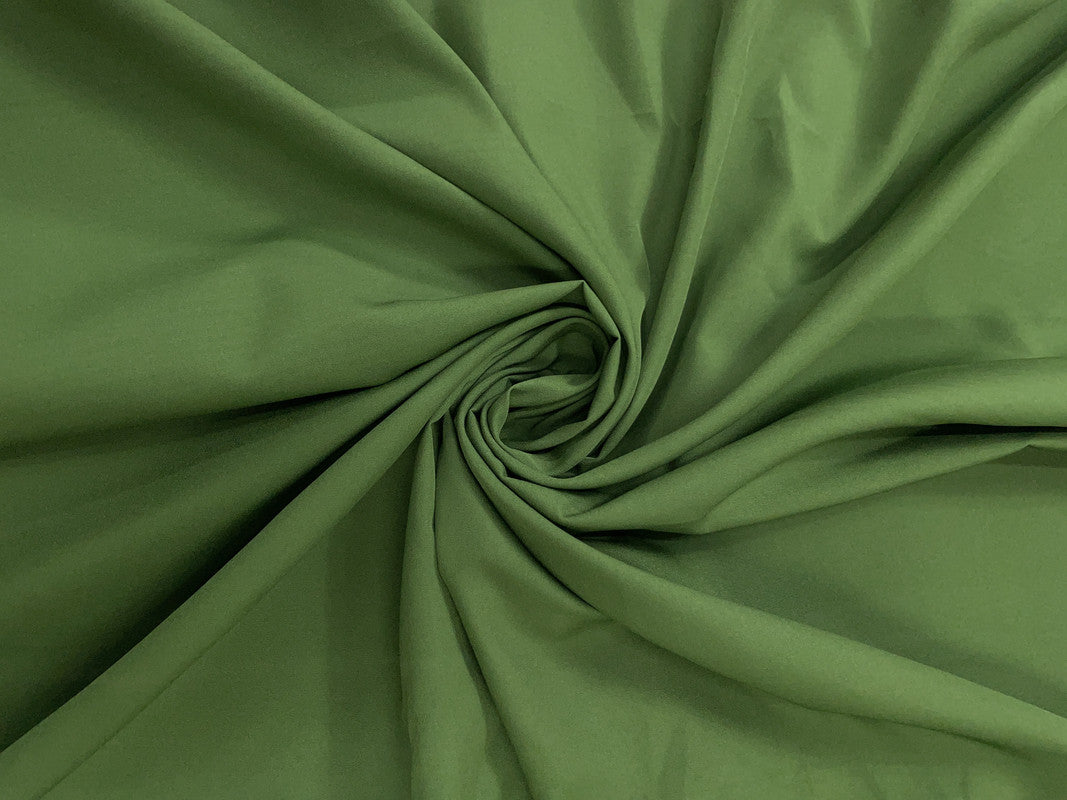 Clover Green Plain Dyed Poly Crepe Fabric