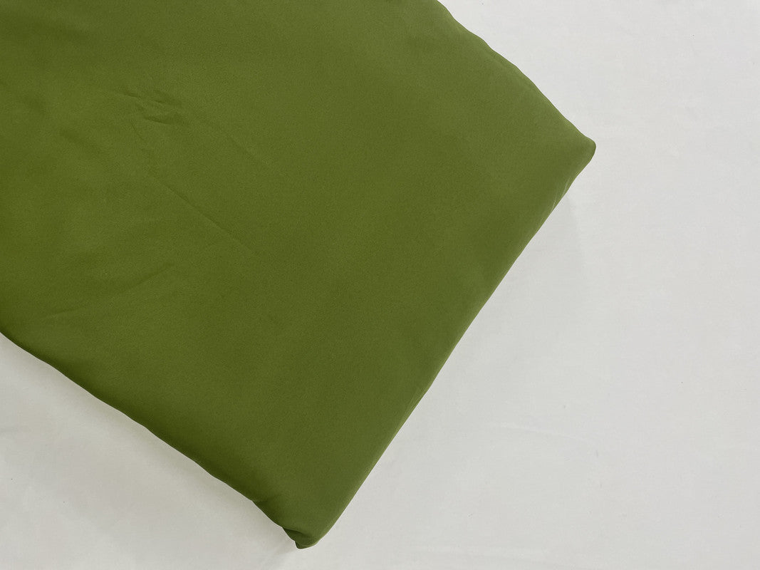 Mehndi Green Plain Dyed Poly Crepe Fabric (Per Meter - Rs 44 )