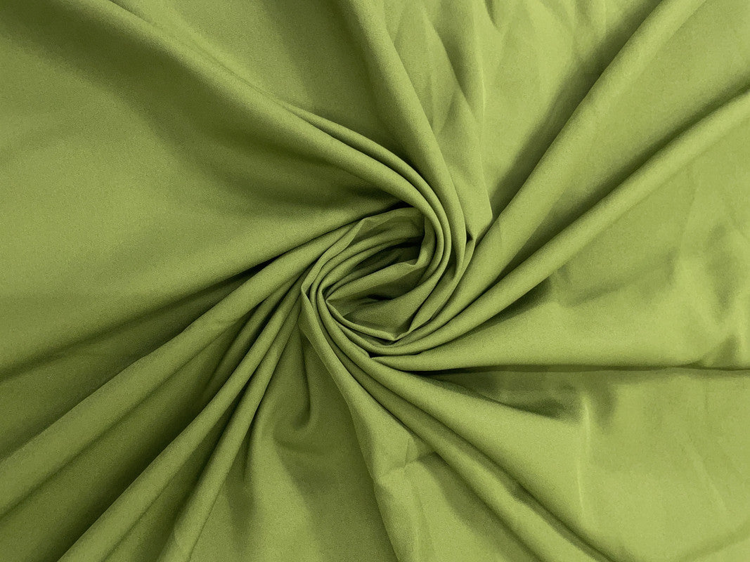 Mehndi Green Plain Dyed Poly Crepe Fabric (Per Meter - Rs 44 )