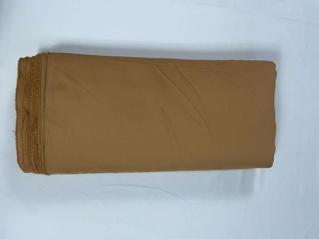 Brown Plain Dyed Poly Crepe Fabric