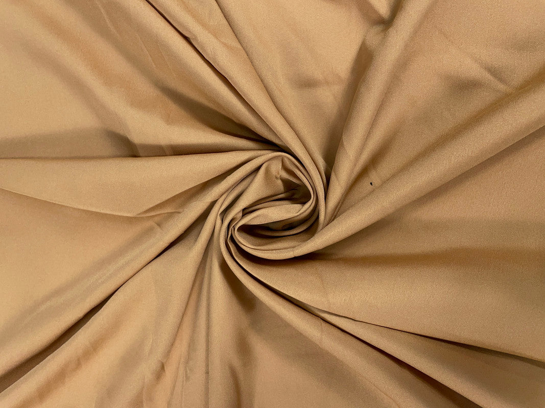 Caramel Brown Plain Dyed Poly Crepe Fabric