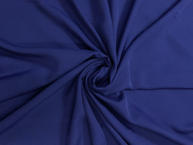 Navy Blue Plain Dyed Poly Crepe Fabric (Per Meter - Rs 44 )