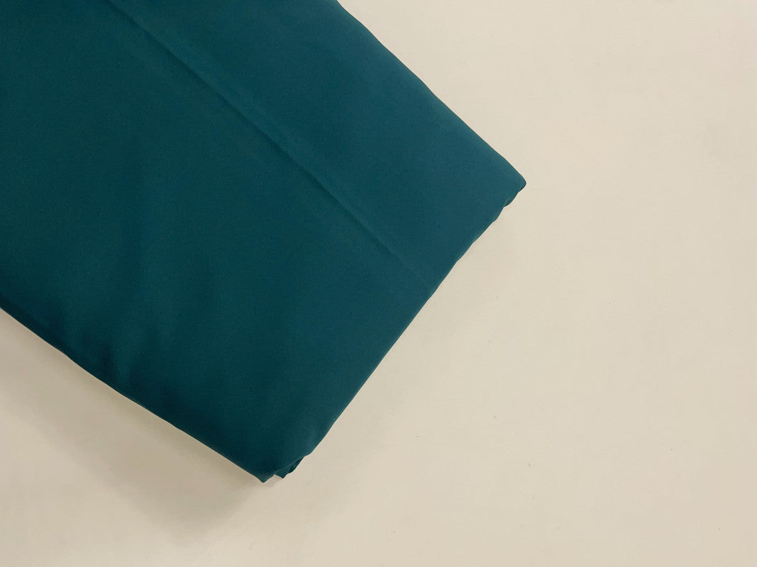 Dark Rama Green Plain Dyed Poly Crepe Fabric (Per Meter - Rs 44 )