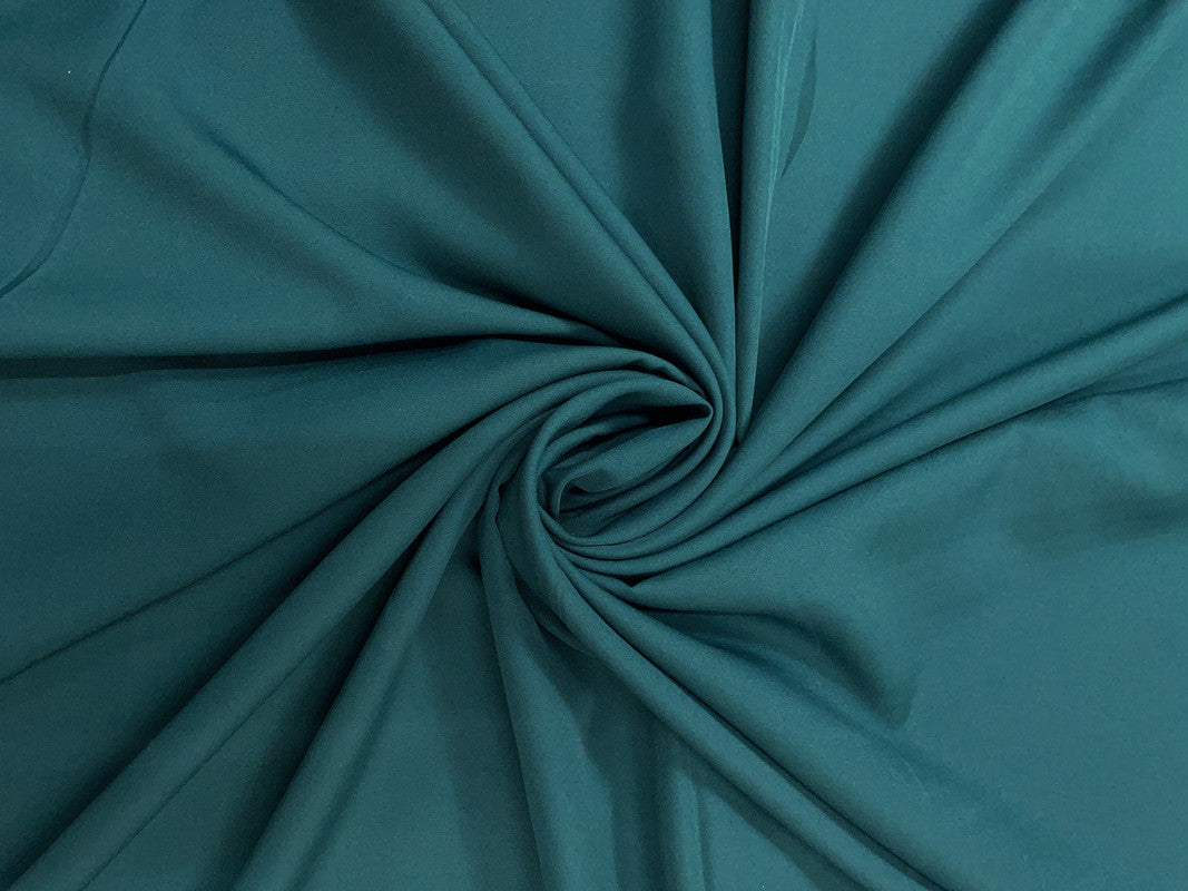 Dark Rama Green Plain Dyed Poly Crepe Fabric (Per Meter - Rs 44 )