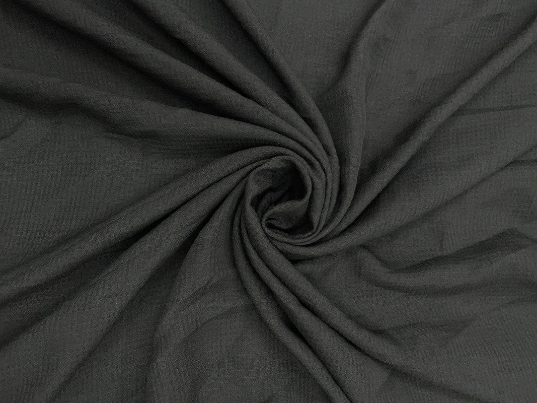 Black Checks Cotton Linen Fabric