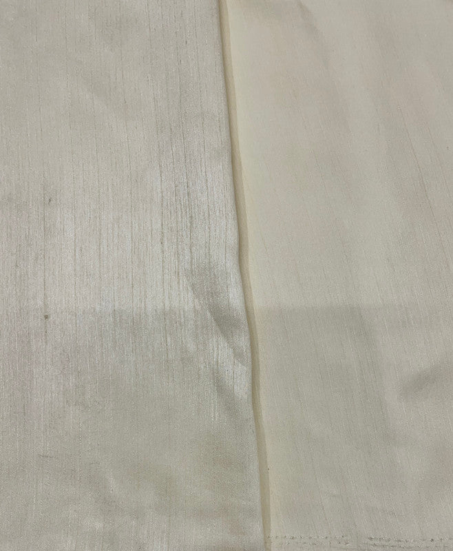 Cream Plain Nysaa Silk Fabric (Per Meter - Rs 112 )