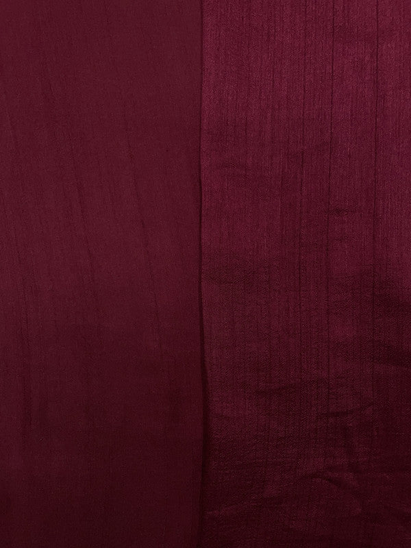 Dark Maroon Plain Nysaa Silk Fabric (Per Meter - Rs 112 )