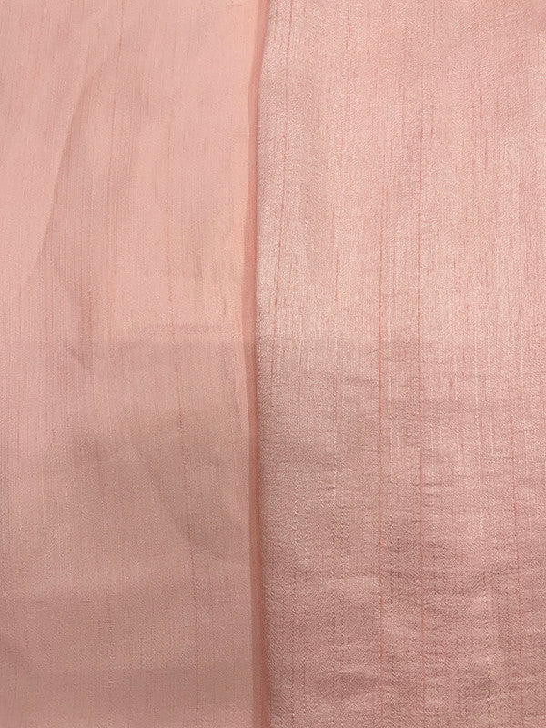 Peach Plain Nysaa Silk Fabric (Per Meter - Rs 112 )