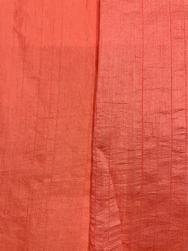 Coral Pink Plain Nysaa Silk Fabric (Per Meter - Rs 112 )