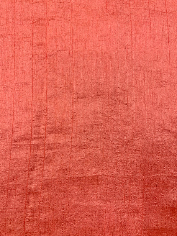 Coral Pink Plain Nysaa Silk Fabric (Per Meter - Rs 112 )