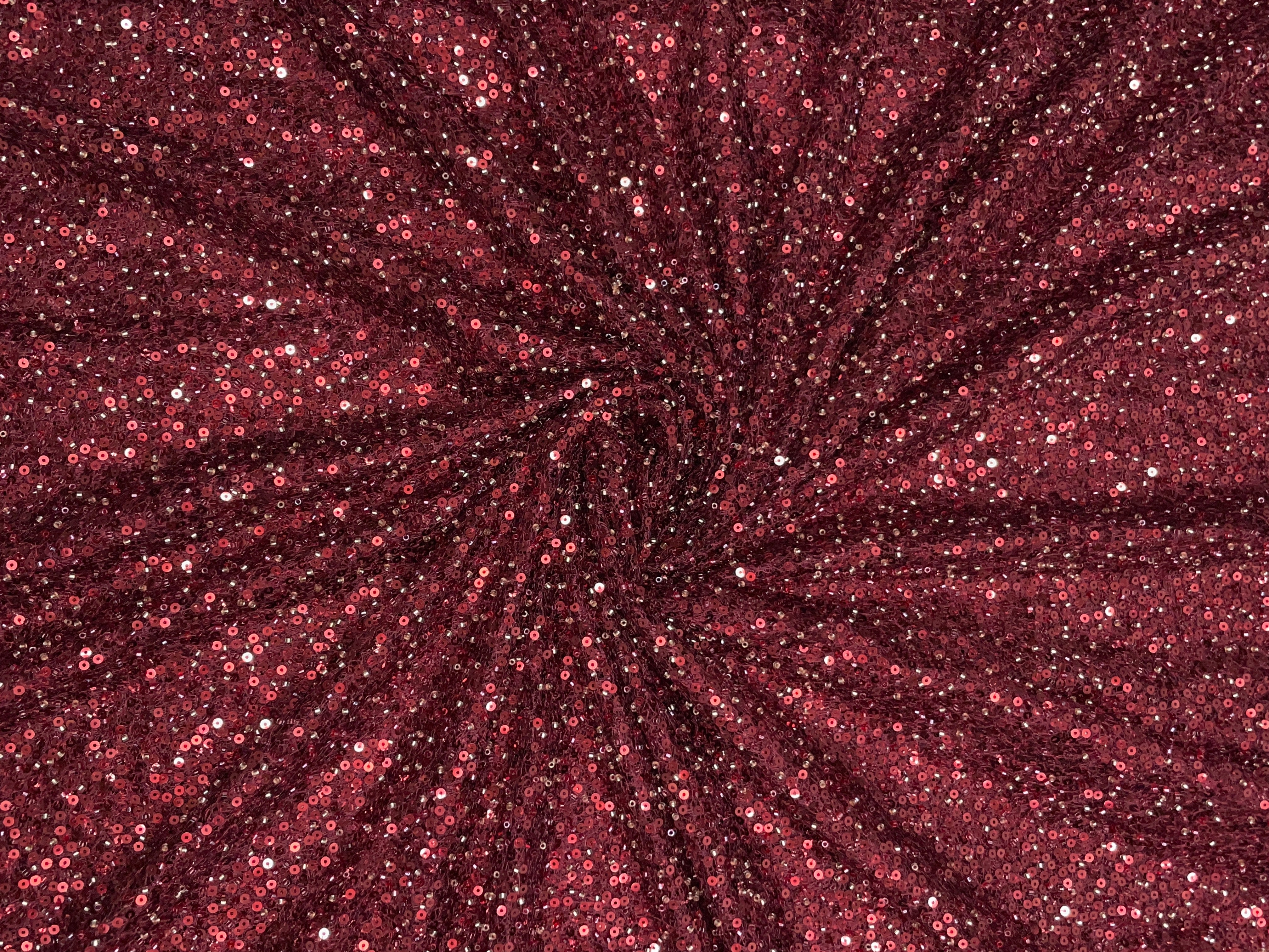 Maroon Abstract Sequence Net Fabric