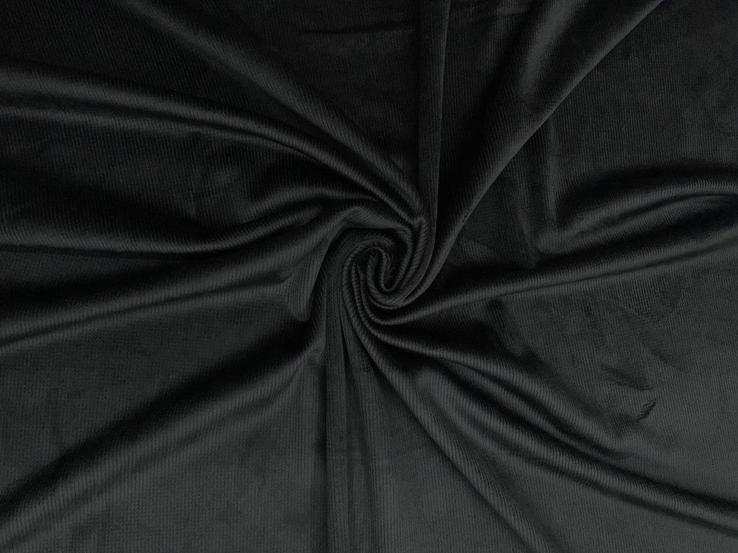 Black Stripes Premium Corduroy Fabric