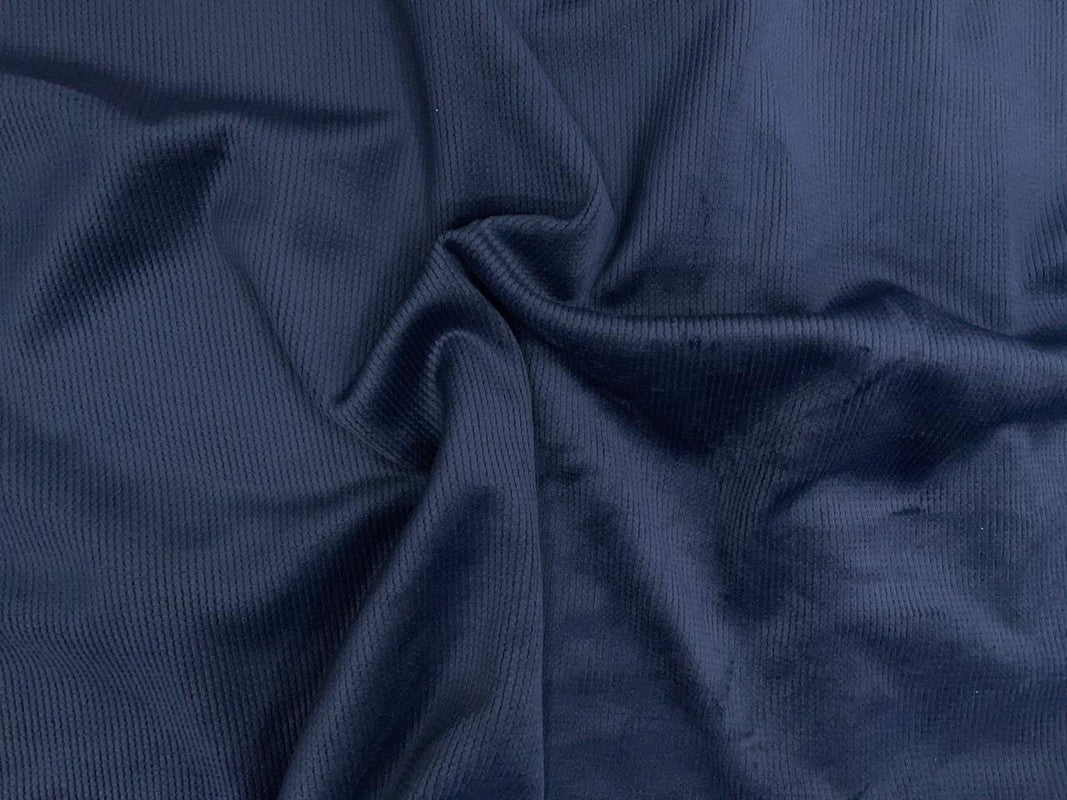 Navy Blue Stripes Premium Corduroy Fabric