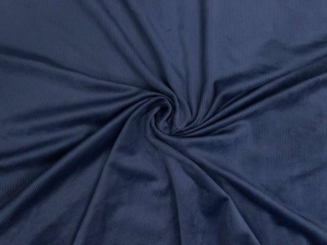 Navy Blue Stripes Premium Corduroy Fabric