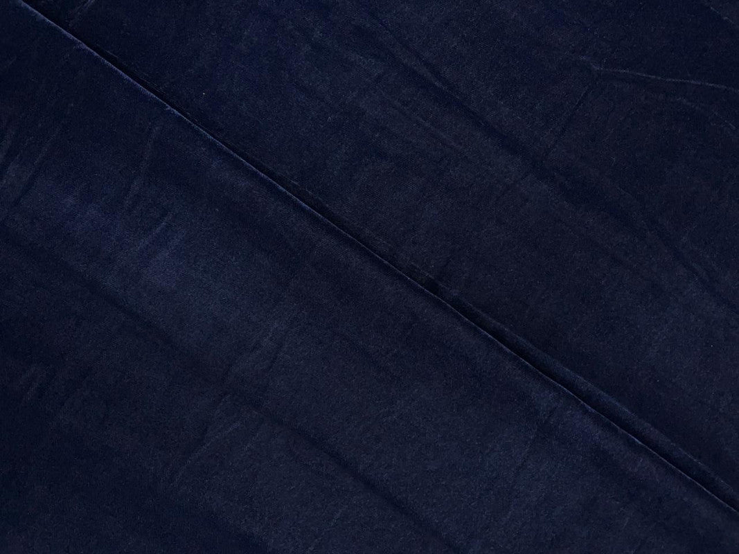 Navy Blue Plain Velvet Fabric