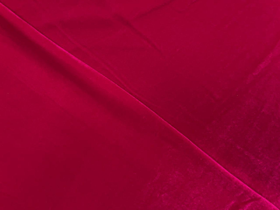 Magenta Plain Velvet Fabric