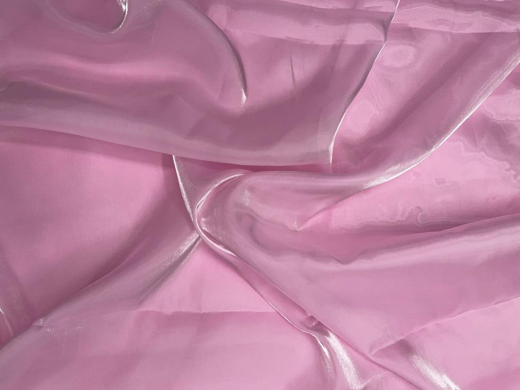 Baby Pink Plain Shinny Jimmy Choo Organza Fabric