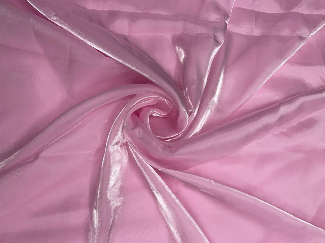 Baby Pink Plain Shinny Jimmy Choo Organza Fabric