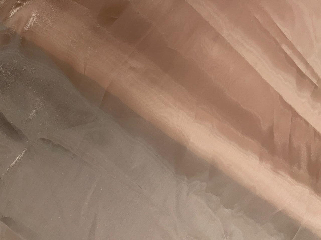 Light Brown Plain Shinny Jimmy Choo Organza Fabric