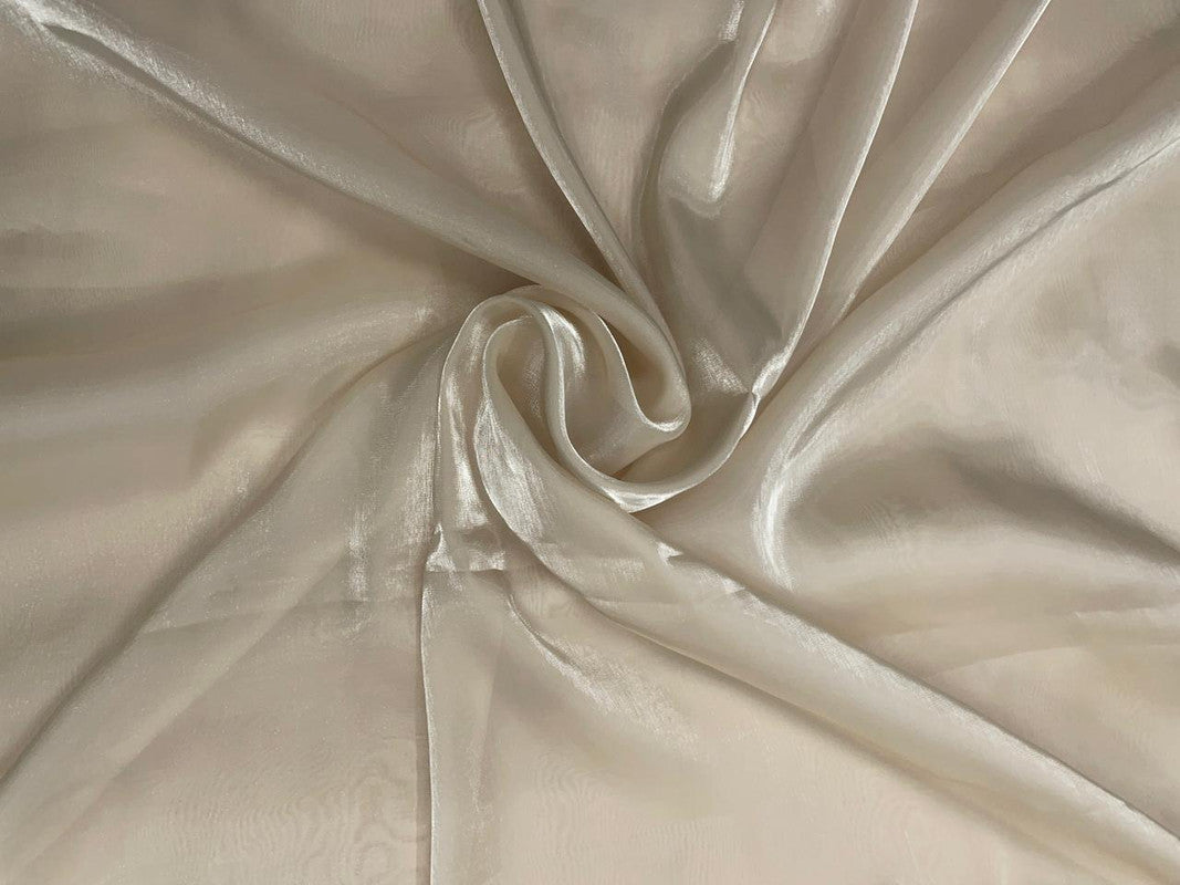 Cream Plain Shinny Jimmy Choo Organza Fabric