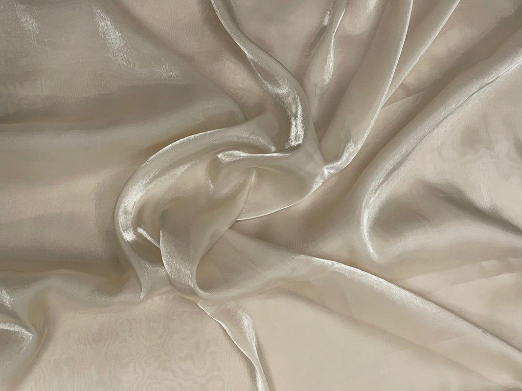 Cream Plain Shinny Jimmy Choo Organza Fabric