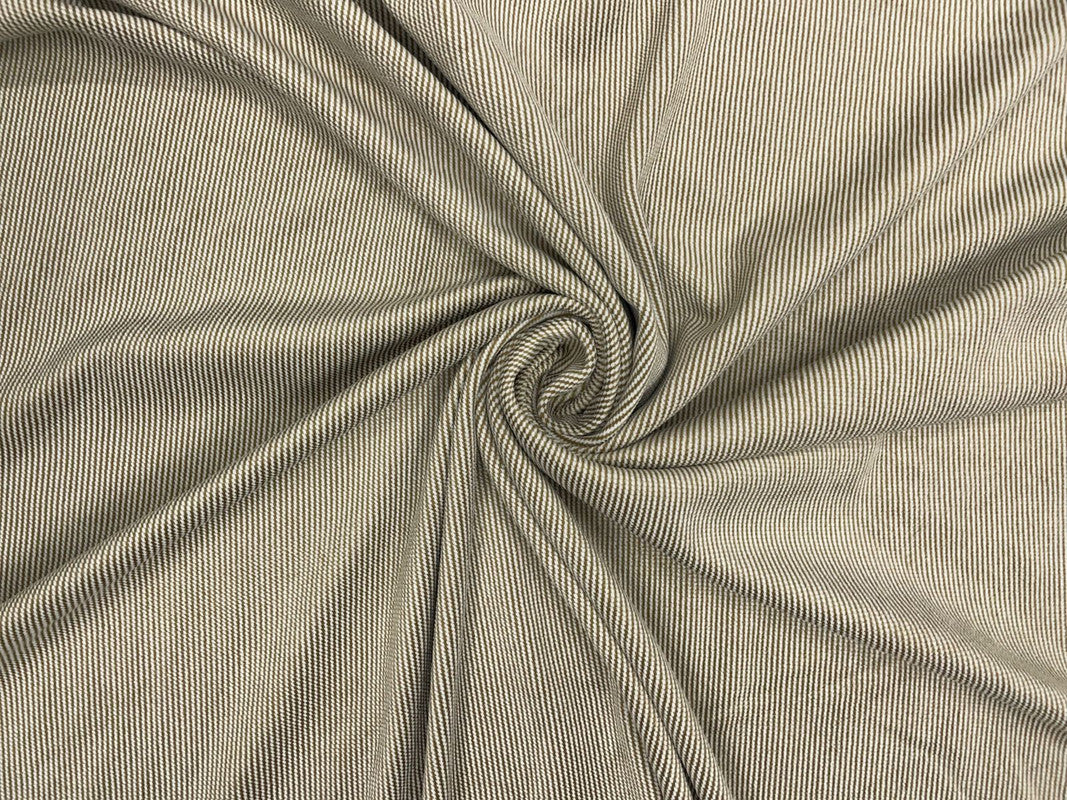 Beige Plain/Stripes Dual Sided Super Soft Wool Fabric