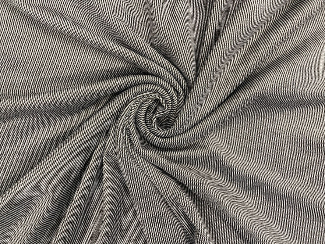 Dark Brown Plain/Stripes Dual Sided Super Soft Wool Fabric