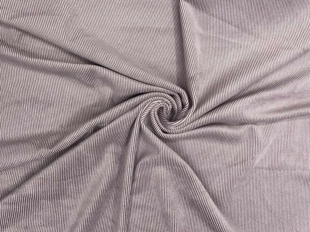 Lilac Plain/Stripes Dual Sided Super Soft Wool Fabric