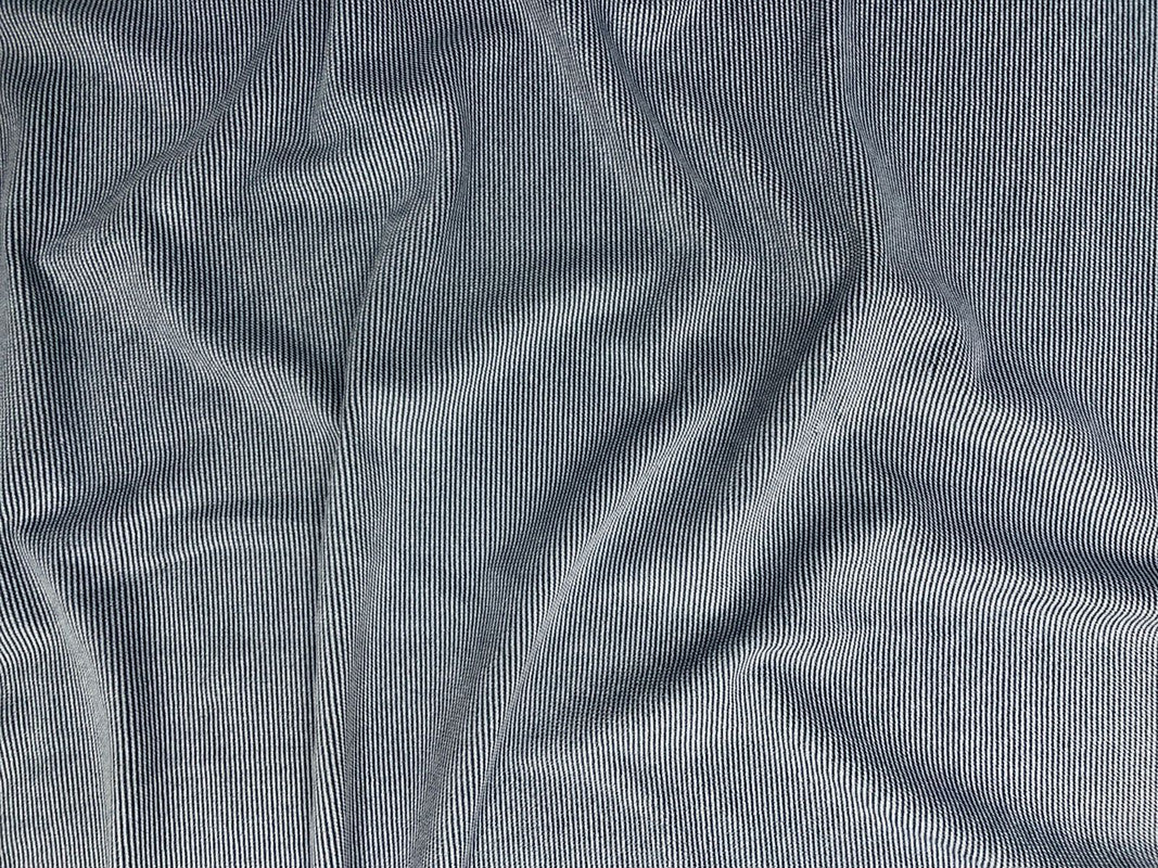 Navy Blue Plain/Stripes Dual Sided Super Soft Wool Fabric