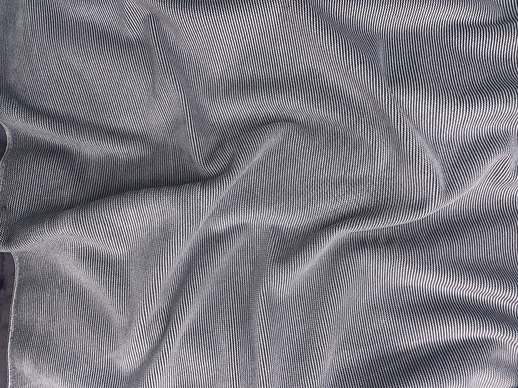 Grey Lilac Plain/Stripes Dual Sided Super Soft Wool Fabric