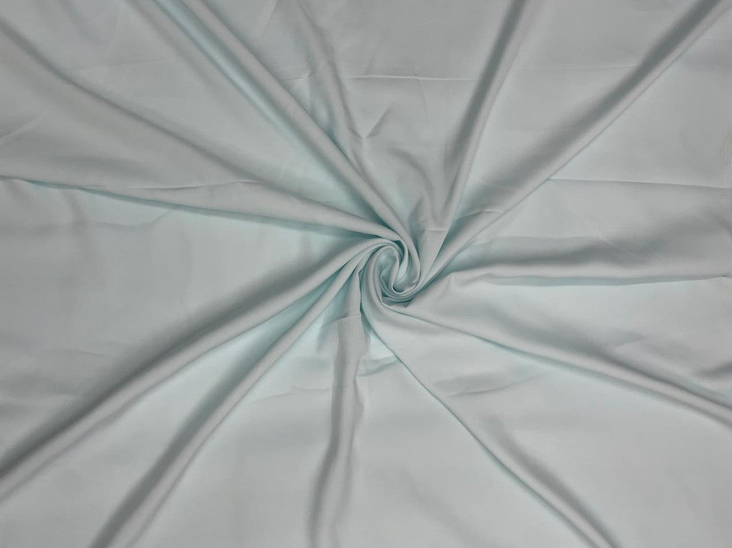 Ice Blue Plain Dyed Poly Crepe (Per Meter - Rs 44 )