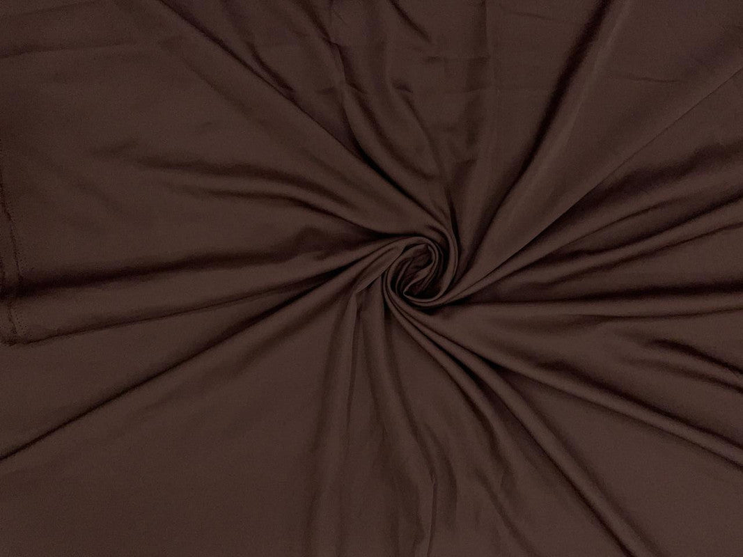 Dark Brown Plain Dyed Poly Crepe Fabric N232 (Per Meter - Rs 44 )