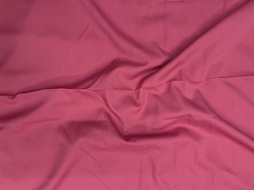 Rouge Pink Plain Dyed Poly Crepe Fabric N193 (Per Meter - Rs 44 )